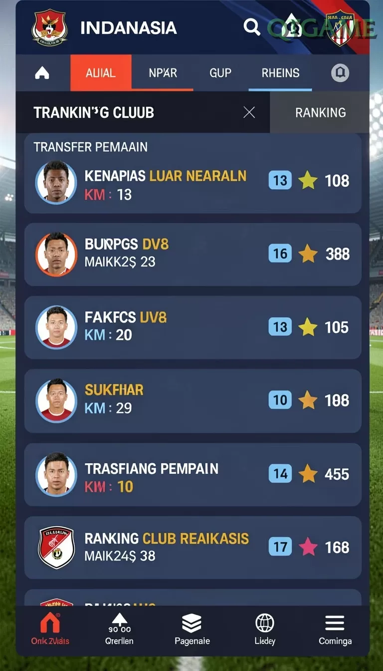 Cuplikan layar HIGGS777 — menu navigasi