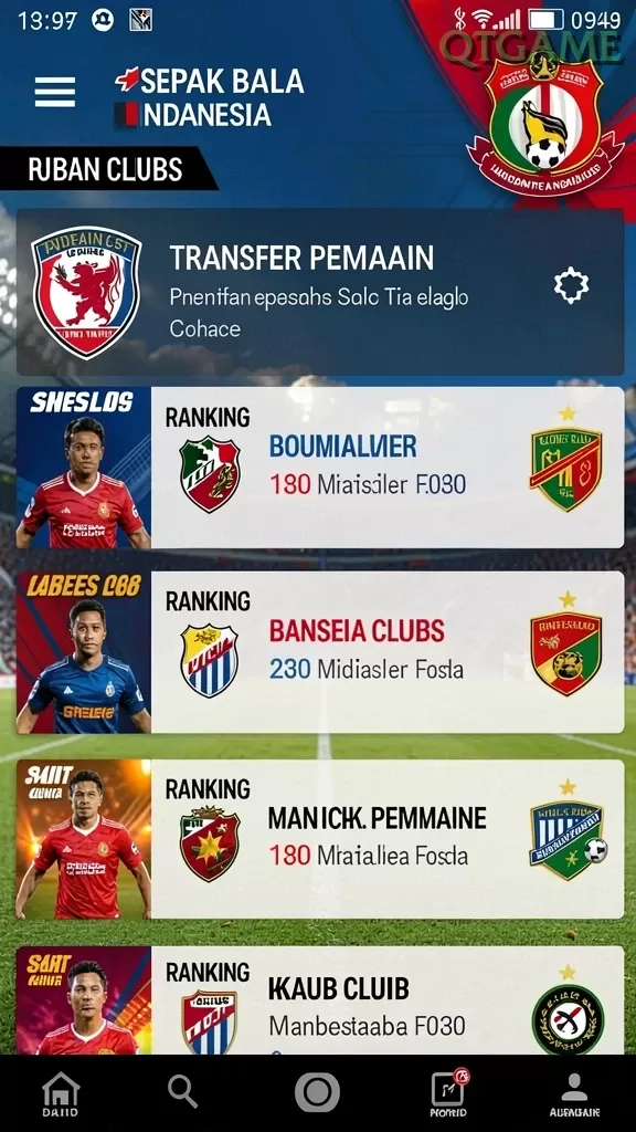 Cuplikan layar 99RTP — menu navigasi